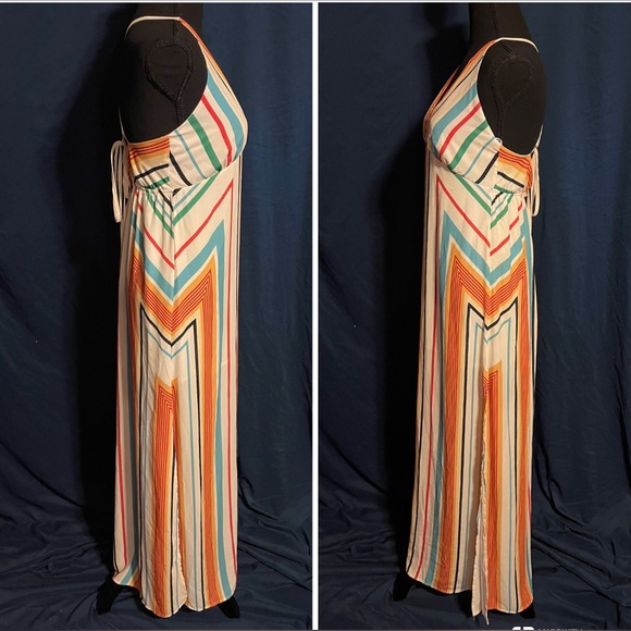 Flying Tomato multicolor halter back maxi dress sz small - Picture 2 of 7